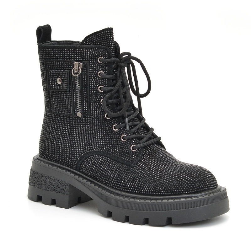 Kirra rhinestone combat boots best sale